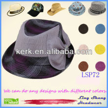 2013 New Design Purple Rosette 100% Paper Straw Hat ,LSP72